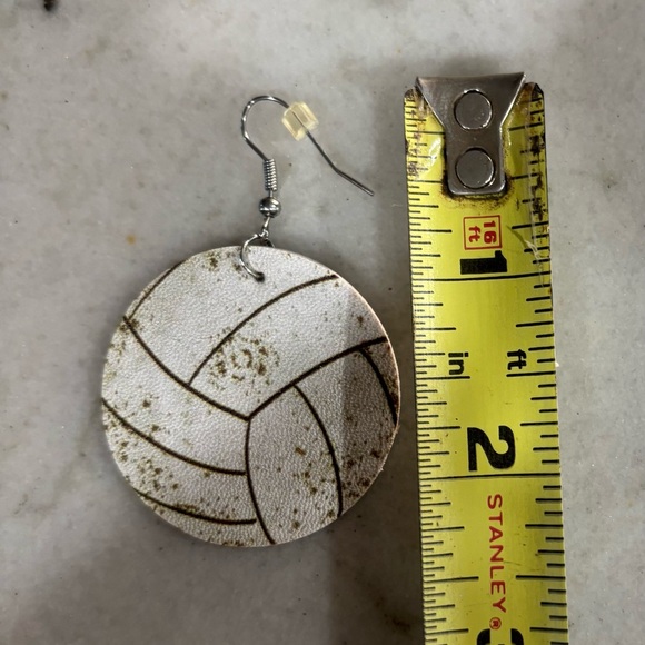 Handcrafted Volleyball Earrings - Picture 3 of 3